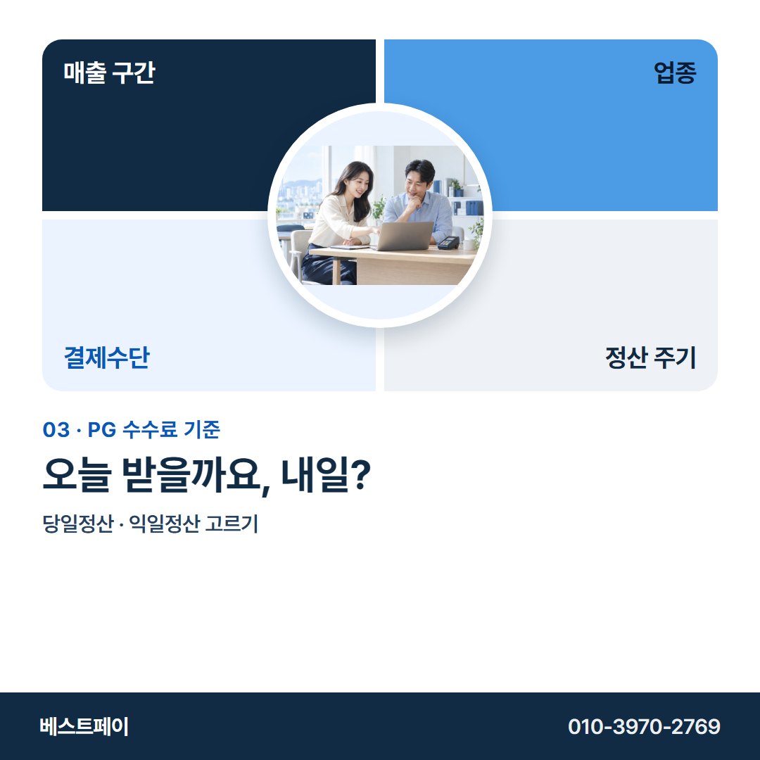 PG 수수료 기준 오늘 받을까요, 내일? — 네 축부터 무료 상담까지 아홉 쪽에 담았습니다
